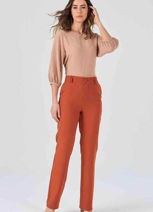 Pks - Blusa Pks Manga 7/8 Poa Bege 6