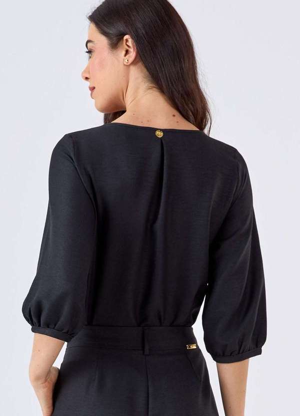 Pks - Blusa Pks Manga 7/8 Preto 2