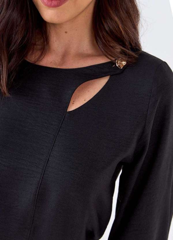 Pks - Blusa Pks Manga 7/8 Preto 3