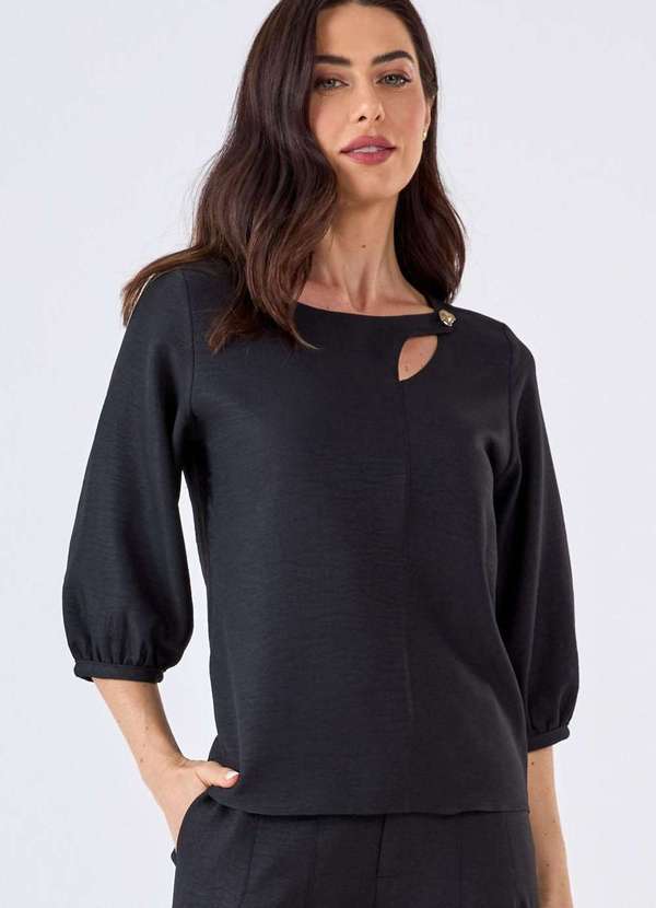 Pks - Blusa Pks Manga 7/8 Preto 4