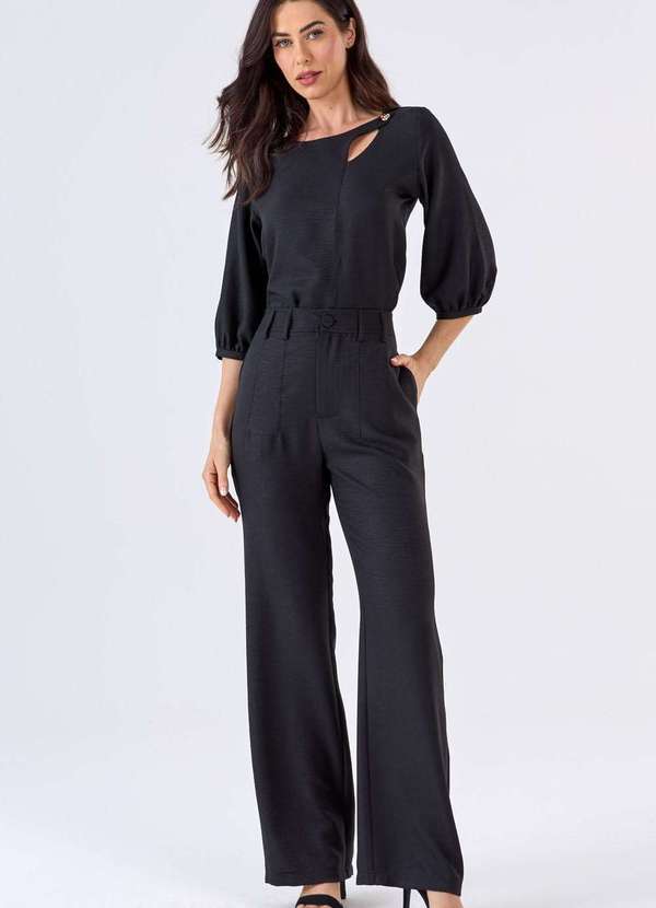 Pks - Blusa Pks Manga 7/8 Preto 5