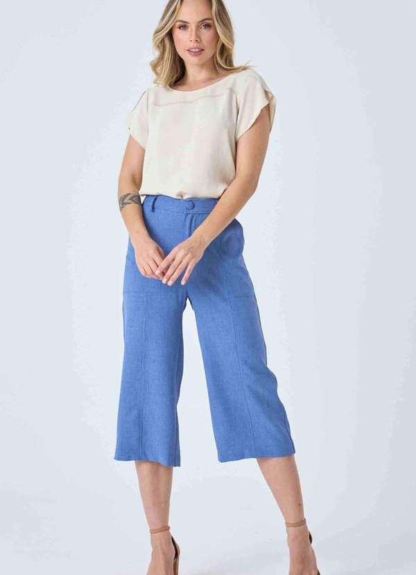 Pks - Blusa Pks Manga Curta Bordada Bege 6