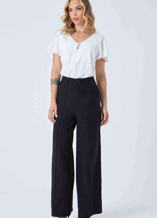 Pks - Blusa Pks Manga Curta com Botoes Joia Off White Branco 5