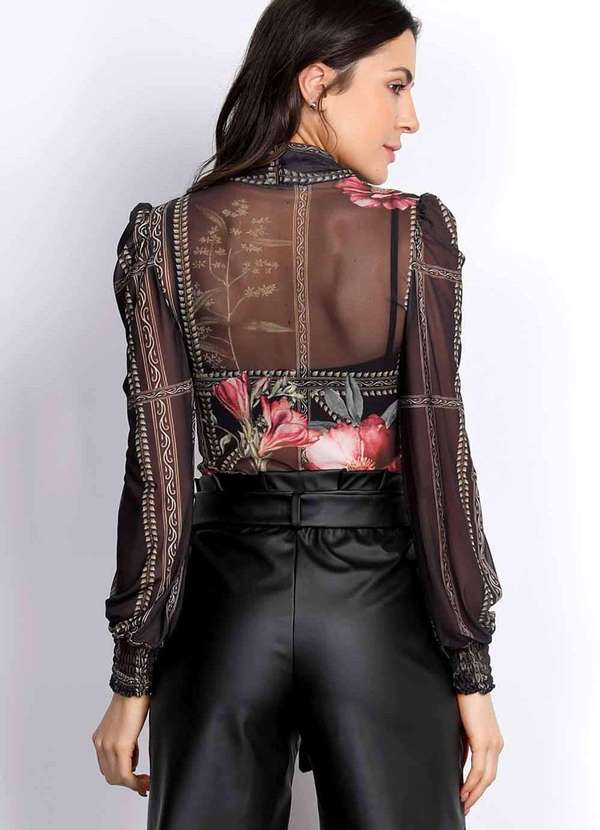 Pks - Blusa Pks Manga Longa Tule Preto 2