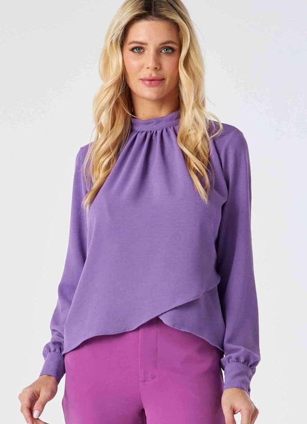 Pks - Blusa Pks Manga Longa Roxo