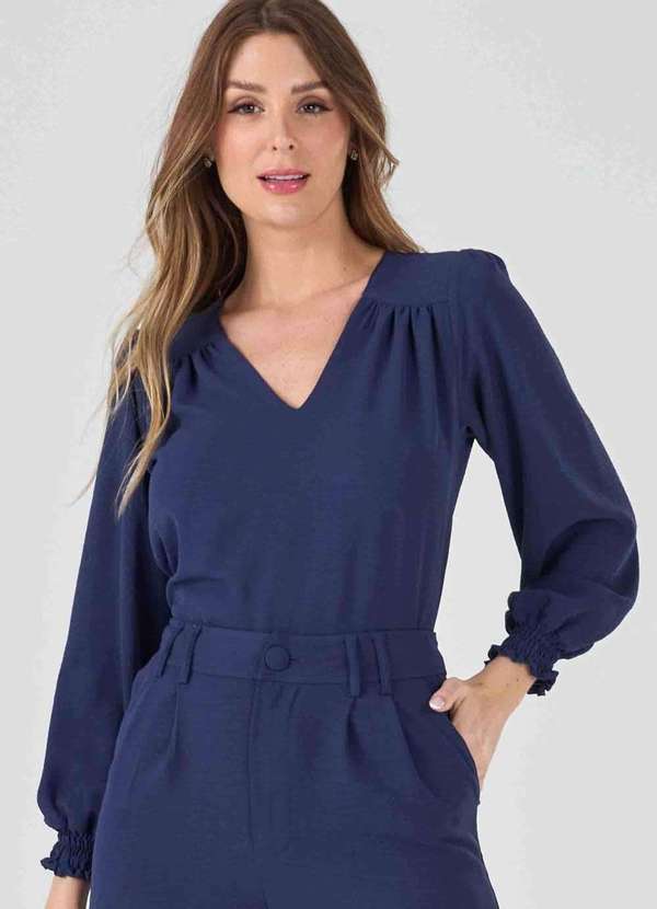 Pks - Blusa Pks Manga Longa Azul