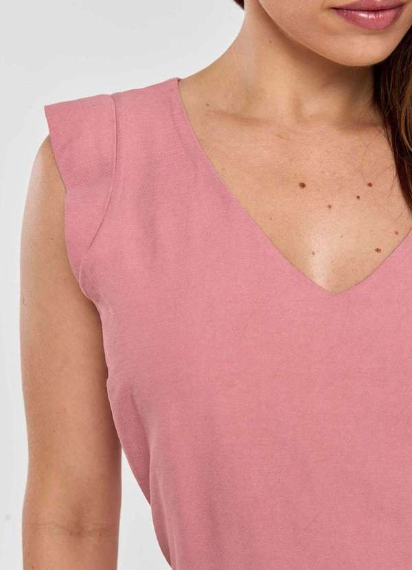 Pks - Blusa Pks sem Manga em Viscose Rosa 4