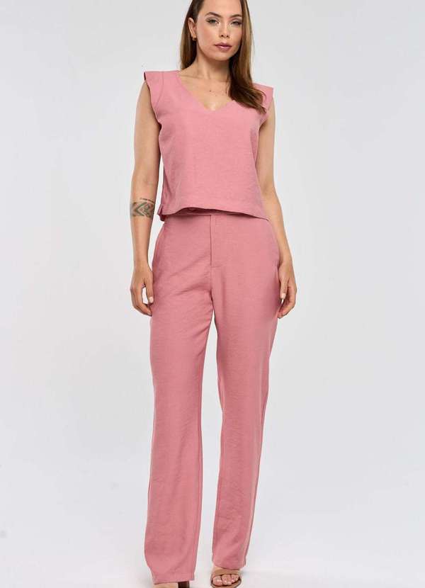 Pks - Blusa Pks sem Manga em Viscose Rosa 5