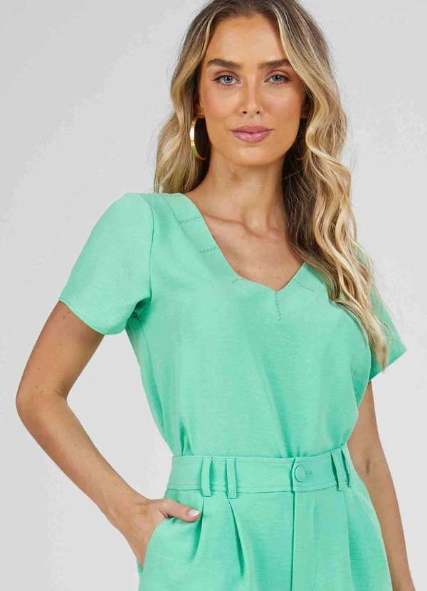 Pks - Blusa Pks T-Shirt Decote V Verde