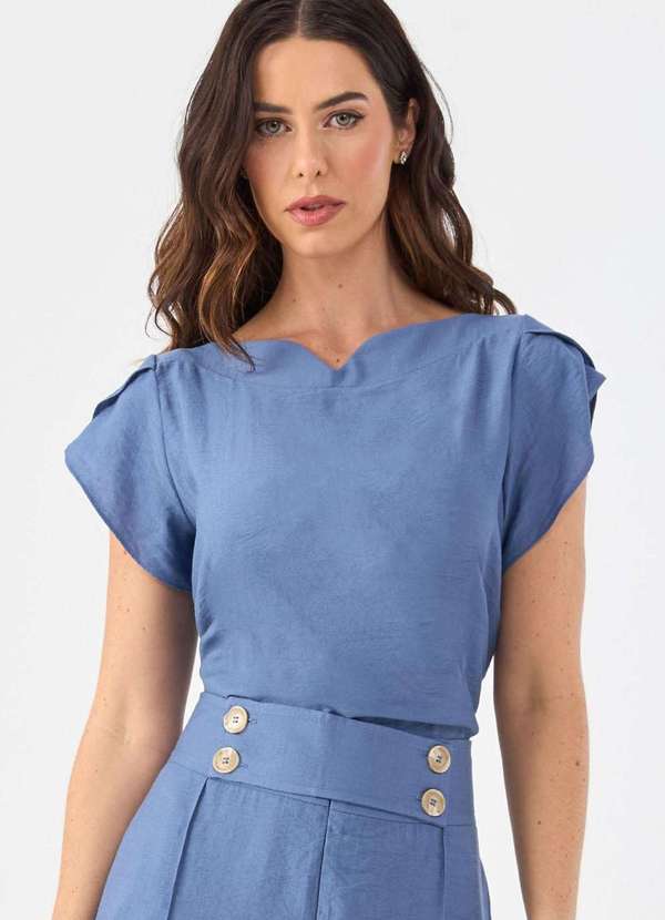 Pks - Blusa Pks Viscose Azul
