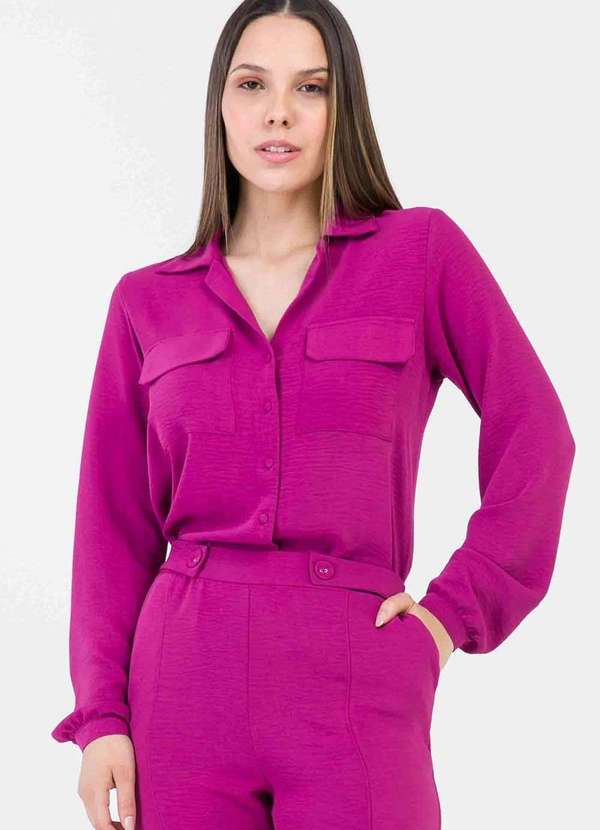 Pks - Camisa Feminina Manga Longa Rosa