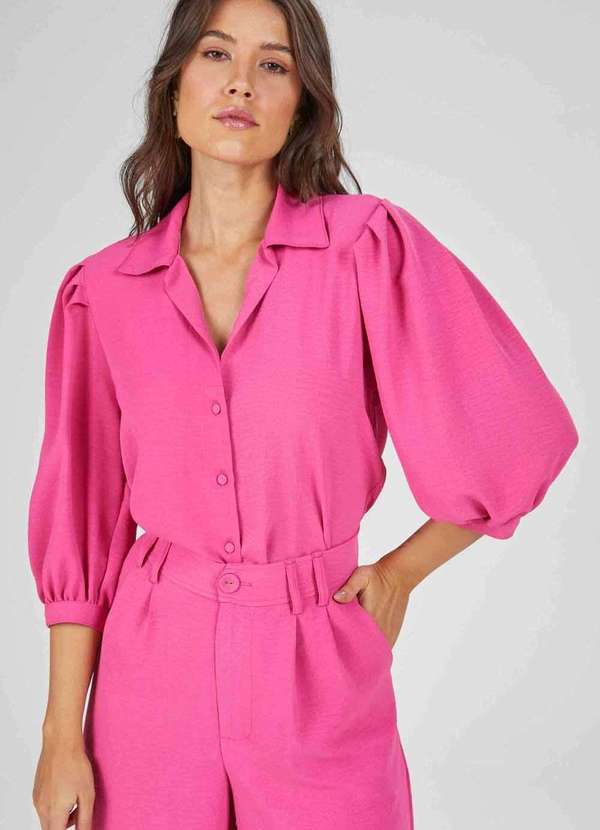 Pks - Camisa Pks Manga 7/8 Rosa
