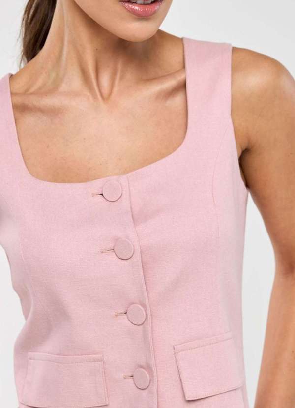 Pks - Colete Pks Linho Rosa 3