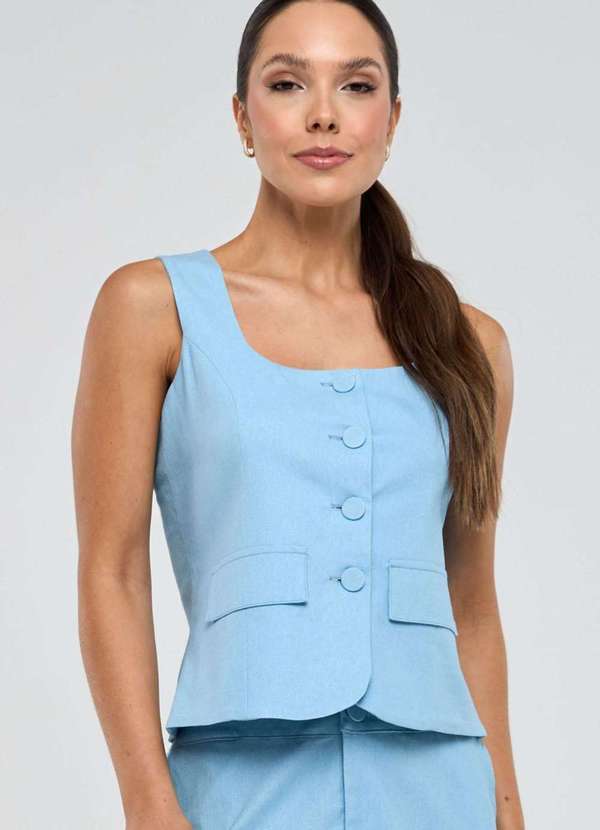 Pks - Colete Pks Linho Azul