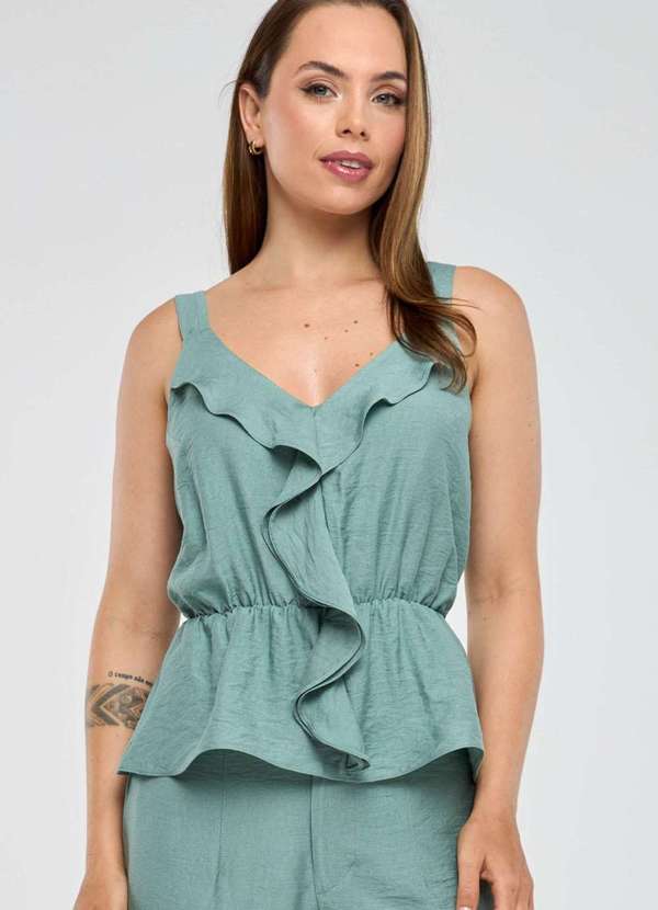 Pks - Regata Pks Peplum Viscose Verde