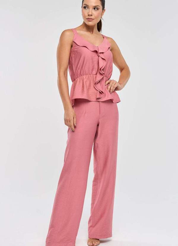 Pks - Regata Pks Peplum Viscose Rosa 5