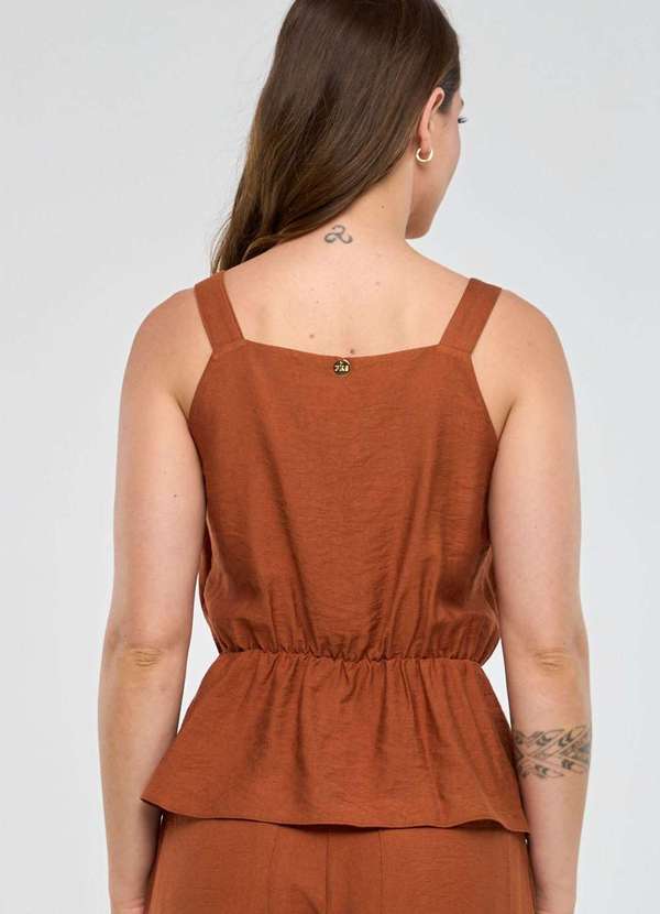 Pks - Regata Pks Peplum Viscose Marrom 2