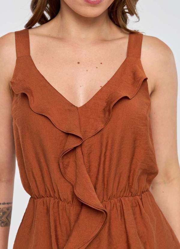 Pks - Regata Pks Peplum Viscose Marrom 3