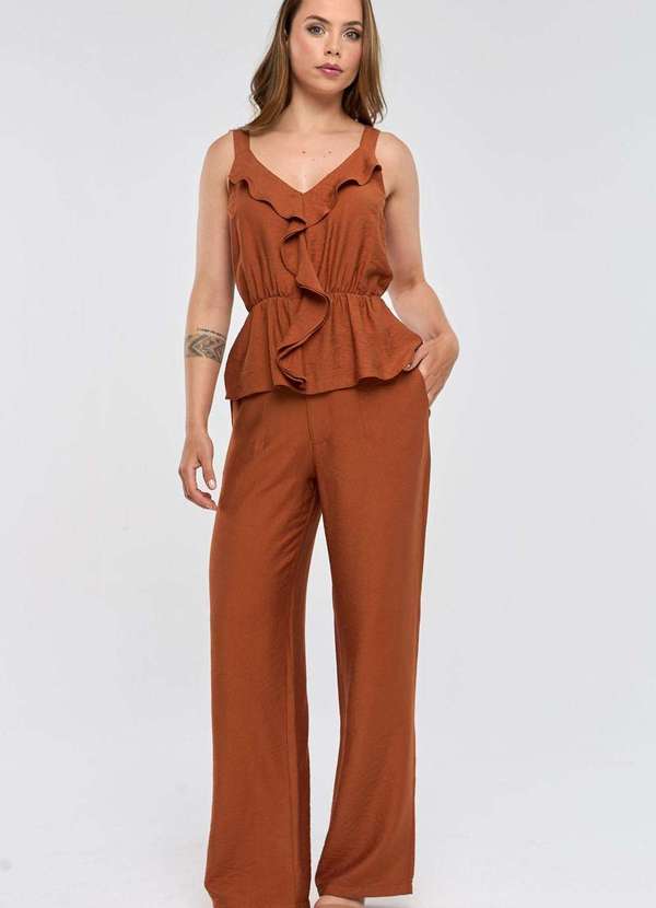 Pks - Regata Pks Peplum Viscose Marrom 4