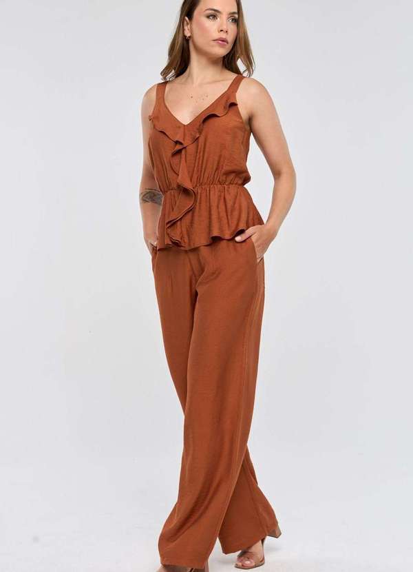 Pks - Regata Pks Peplum Viscose Marrom 5