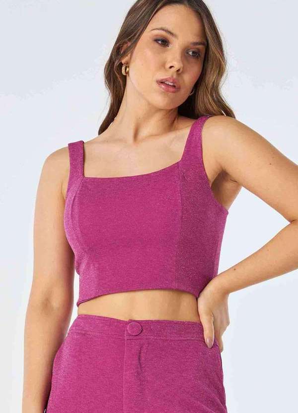 Pks - Top Cropped Pks Lurex Rosa