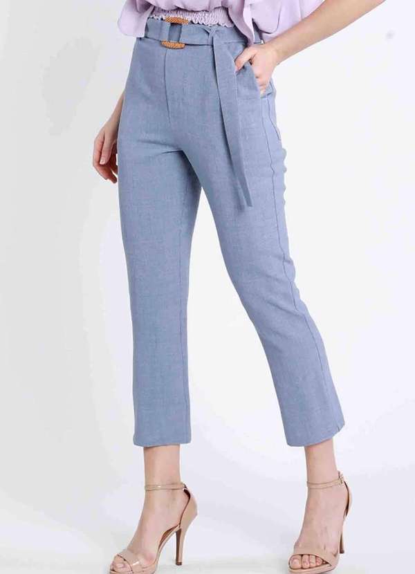 Pks - Calca Alfaiataria com Cinto Azul 3