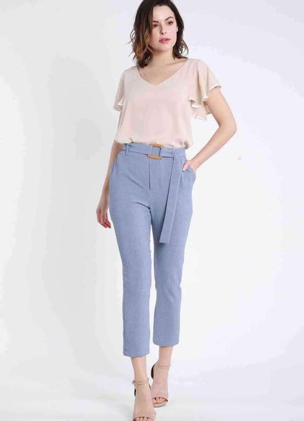 Pks - Calca Alfaiataria com Cinto Azul 5