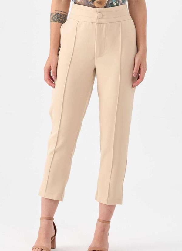 Pks - Calca Pks Alfaiataria Capri Bege