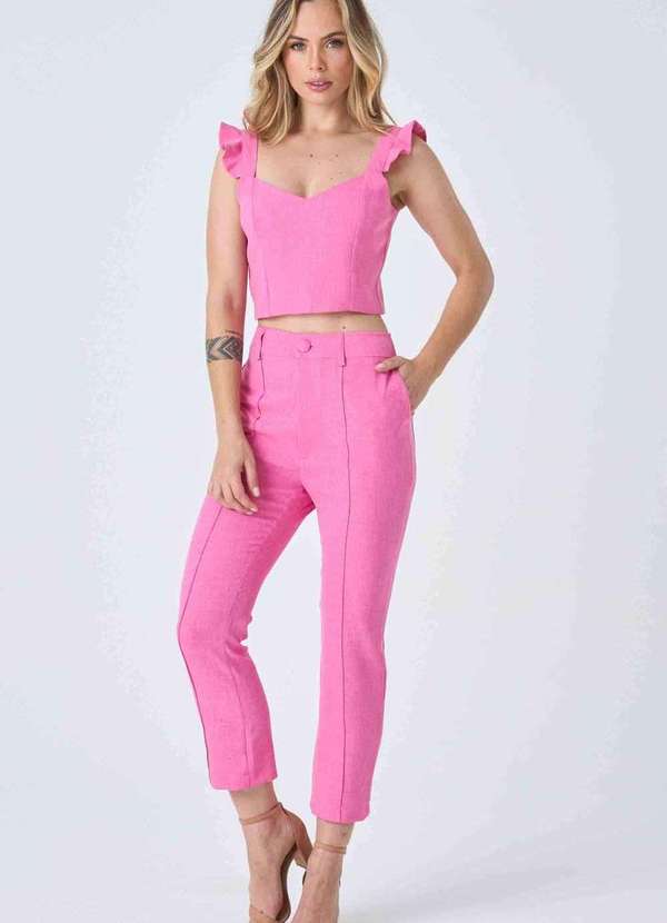 Pks - Calca Pks Alfaiataria Capri Rosa 5