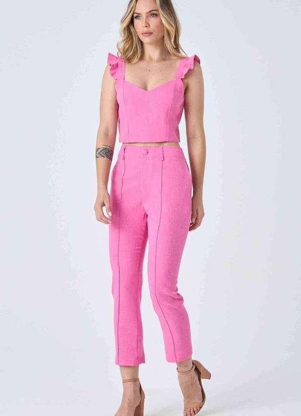 Pks - Calca Pks Alfaiataria Capri Rosa 6