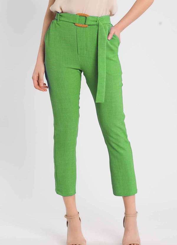 Pks - Calca Pks Alfaiataria com Cinto Verde