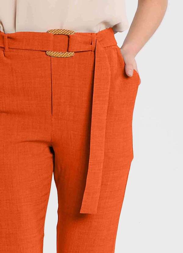 Pks - Calca Pks Alfaiataria com Cinto Laranja 5