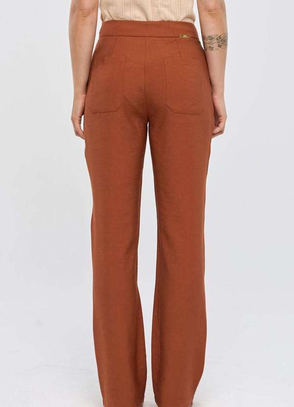 Pks - Calca Pks Alfaiataria em Viscose Marrom 2