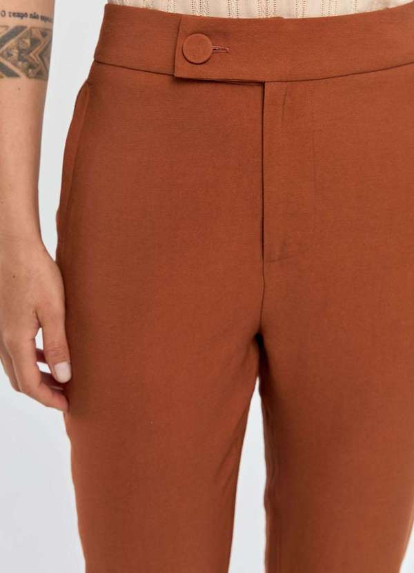 Pks - Calca Pks Alfaiataria em Viscose Marrom 3