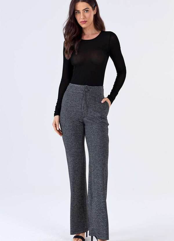 Pks - Calca Pks Alfaiataria Jacquard Pied de Poule Preto 4