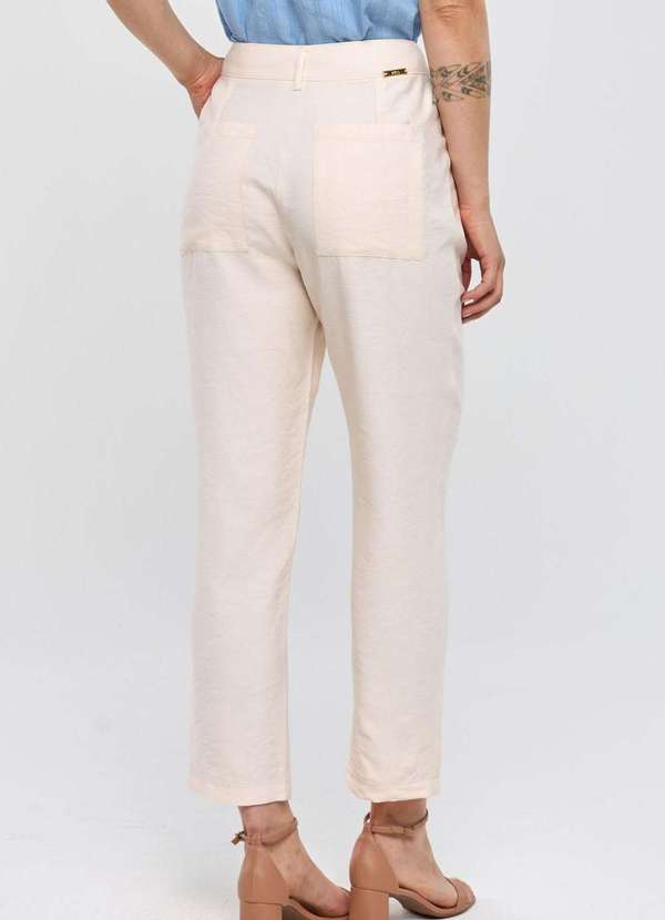 Pks - Calca Pks Alfaiataria Reta em Viscose Branco 2