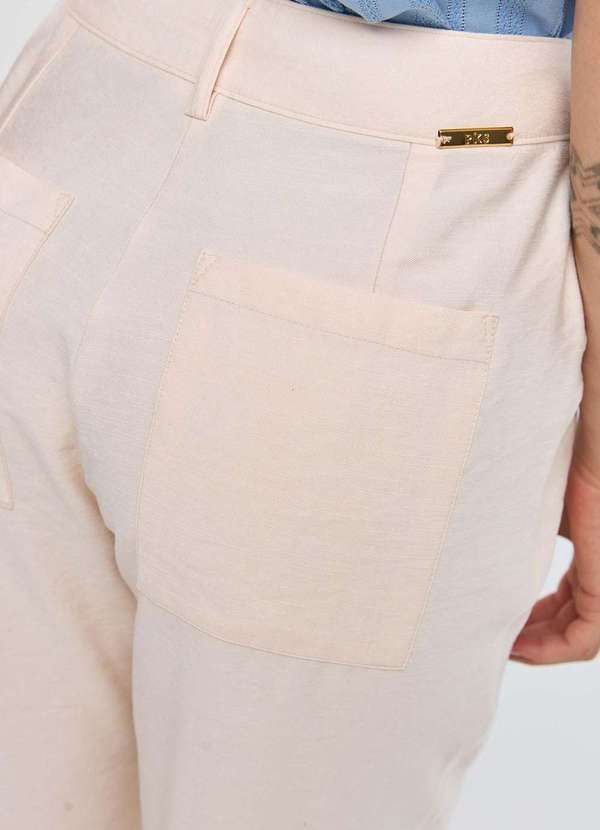 Pks - Calca Pks Alfaiataria Reta em Viscose Branco 3