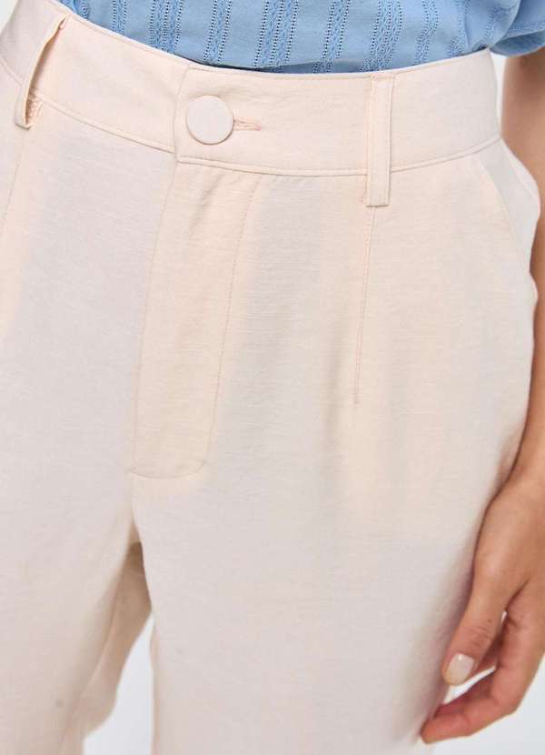 Pks - Calca Pks Alfaiataria Reta em Viscose Branco 4