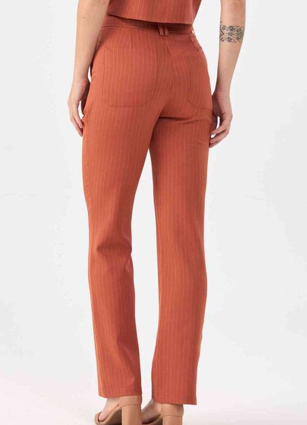 Pks - Calca Pks Alfaiataria Reta Risca Giz Marrom 3