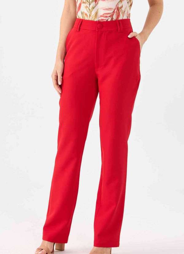Pks - Calca Pks Alfaiataria Reta Vermelho