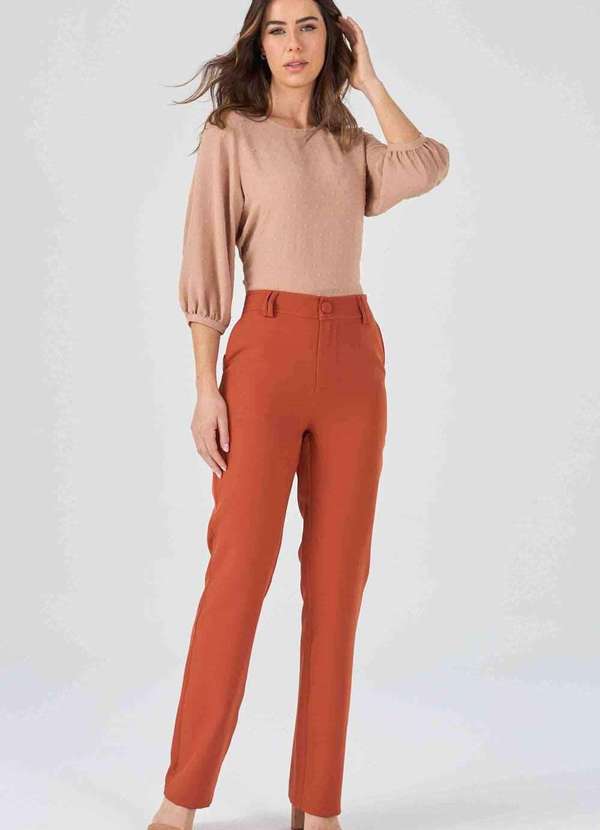 Pks - Calca Pks Alfaiataria Reta Marrom 4