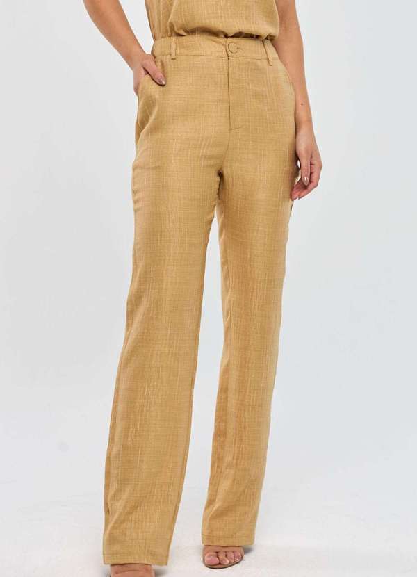 Pks - Calca Pks Alfaiataria Risca Bege 4