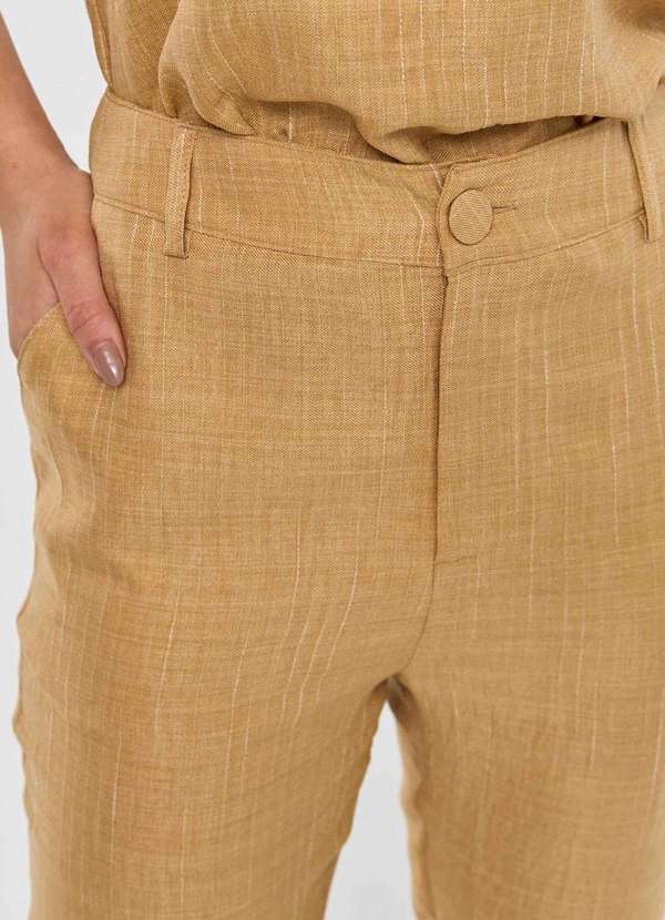 Pks - Calca Pks Alfaiataria Risca Bege 1