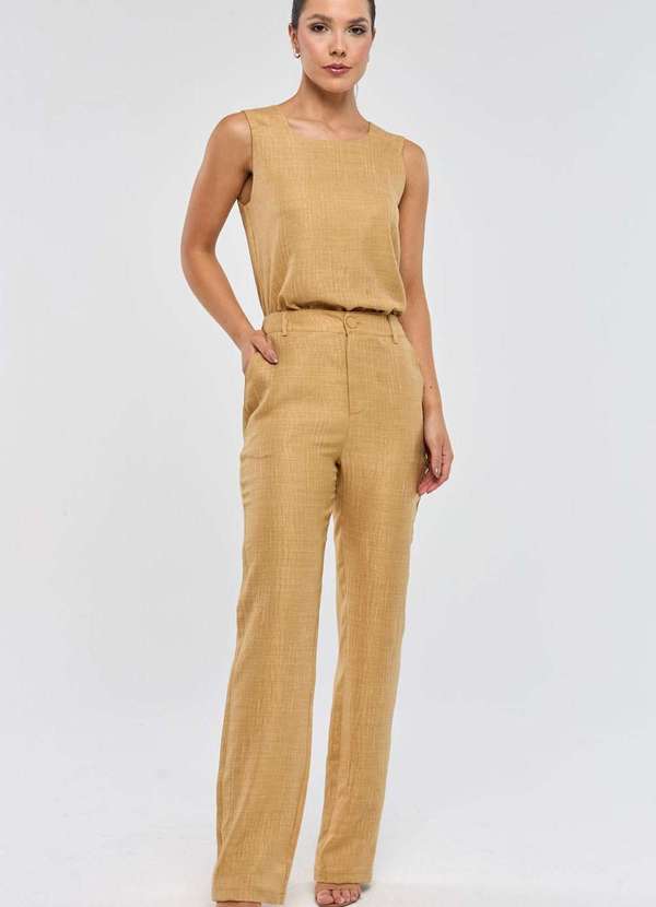 Pks - Calca Pks Alfaiataria Risca Bege 5