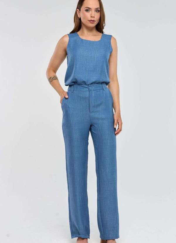 Pks - Calca Pks Alfaiataria Risca Azul 5