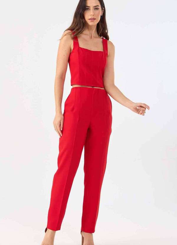 Pks - Calca Pks Alfaiataria Social Vermelho 6