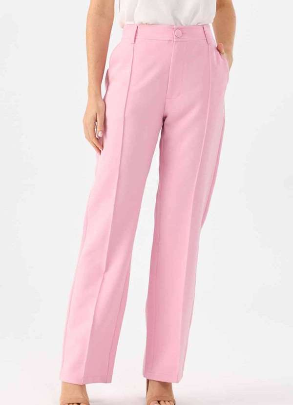 Pks - Calca Pks Alfaiataria Wide Leg Rosa