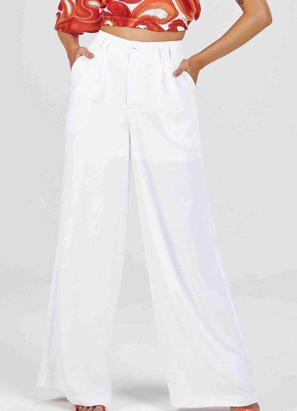 Pks - Calca Pks Alfaiataria Wide Leg Branco