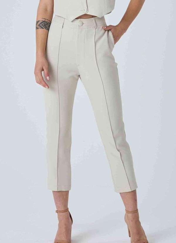 Pks - Calca Pks Alfaiataria Bege