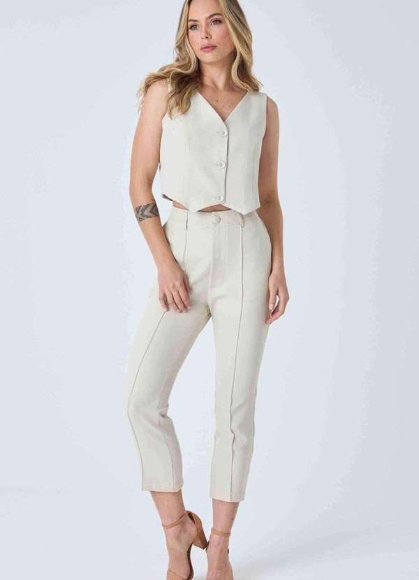 Pks - Calca Pks Alfaiataria Bege 5